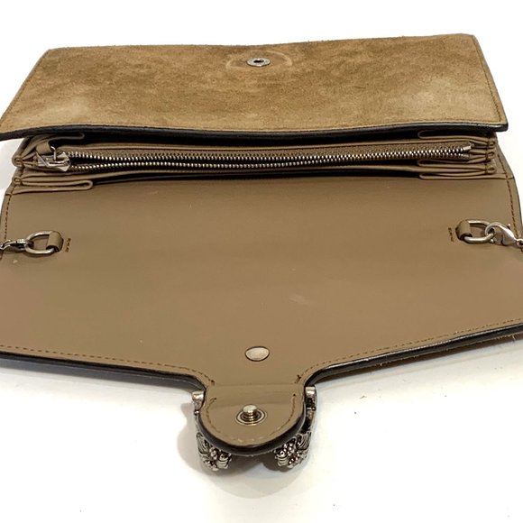 Gucci Brown Suede Dionysus Clutch Wallet On Chain - Picture 10 of 16